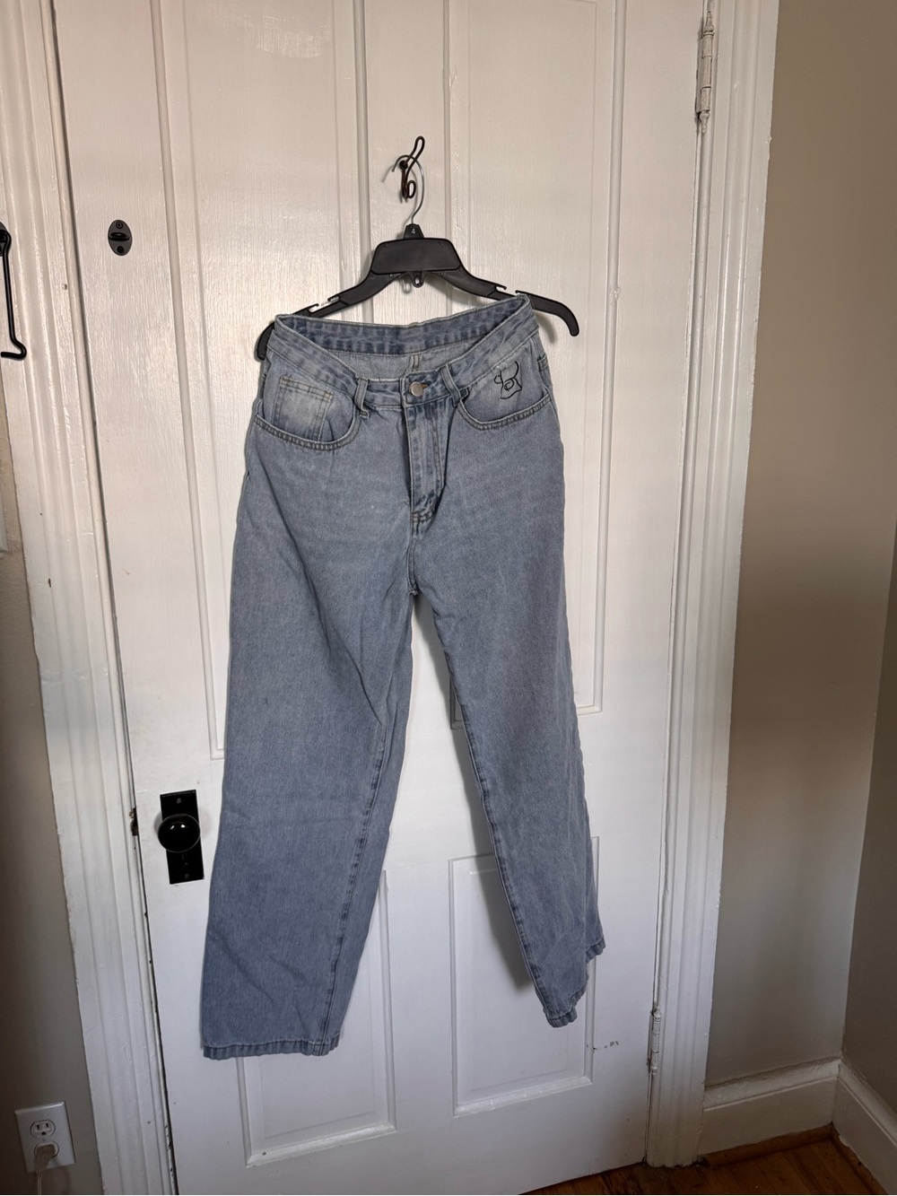 Zara Straight-Leg Jeans in Light Blue